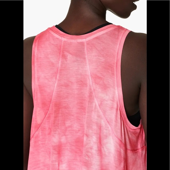 Sweaty Betty Easy Peazy Tank Top in Pink w/ White Placement Tie Dye - Sz. XS - Picture 2 of 6